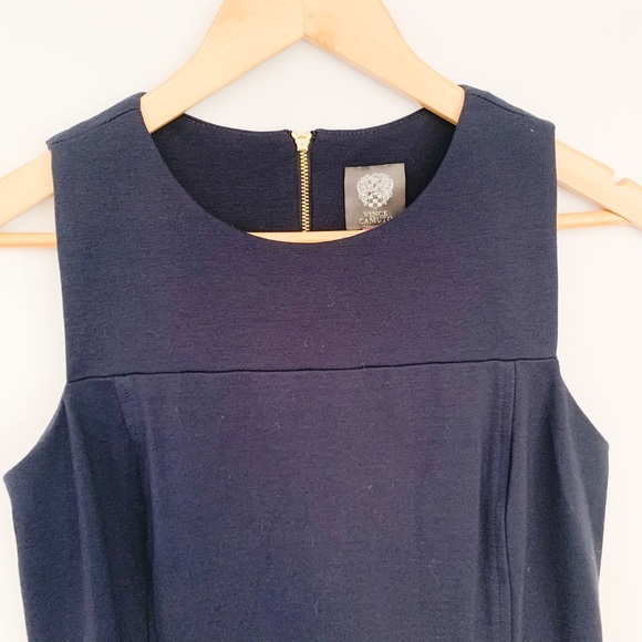 Vince Camuto Soft Navy Blue Sailor Full Back Zip Sleeveless Dress-Size 2 - Picture 3 of 13